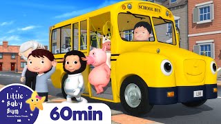 Wheels On The Bus - School Song | +More Nursery Rhymes | ABCs and 123s | Little Baby Bum