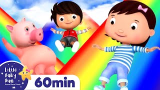 Learn Colors on the Rainbow Slide +More Nursery Rhymes and Kids Songs | Little Baby Bum