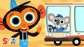 The Wheels On The Bus |@Mr. Monkey, Monkey Mechanic version