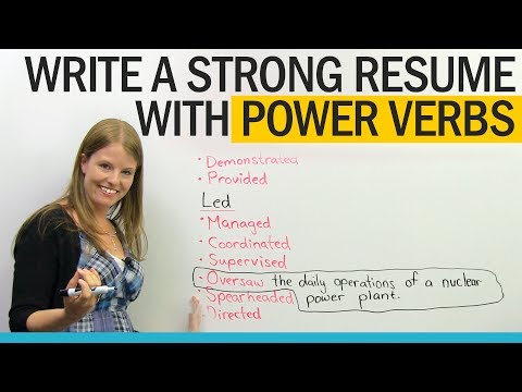 Get a better job: Power Verbs for Resume Writing