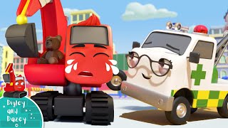 Sick Song! Digley & Dazey | Construction Vehicles For Kids! Nursery Rhymes | Little Baby Bum