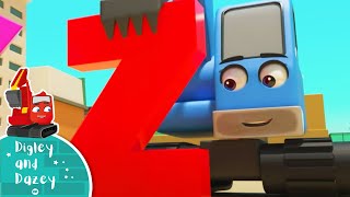 Learn ABC's Song! Digley & Dazey | Construction Vehicles For Kids! Nursery Rhymes | Little Baby Bum