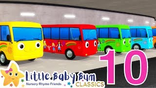 Ten Little Buses Song +More Nursery Rhymes and Kids Songs - ABCs and 123s | Little Baby Bum