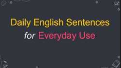 Basic English Sentences for Daily Life - Common Sentences for Beginners - Easy English Speaking