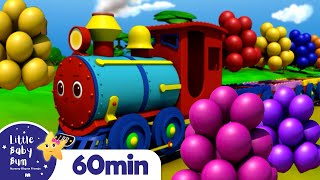 Learn COLORS with BALLOON TRAIN! +More Nursery Rhymes and Kids Songs | Little Baby Bum