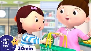 Lets Go SHOPPING Song! +More Nursery Rhymes and Kids Songs - ABCs and 123s | Little Baby Bum