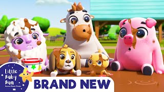 Learn the Animal Sounds at the Farm - Wheels on the Bus | Brand New | ABCs and 123s |Little Baby Bum