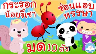 เพลงกระรอกน้อยขี้เซา เพลงมด 10 ตัว เพลงซ่อนแอบหรรษา สอนนับ1-10 เพลงเด็กน้อยวัยอนุบาล @KidsOnCloud 