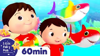 Baby Shark Dance - Rainbow Shark | +More Nursery Rhymes | ABCs and 123s | Little Baby Bum