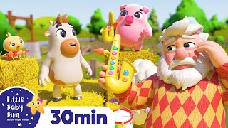 Animal Sounds at the Farm - Wheels On The Bus! Nursery Rhymes | ABCs and 123s | Little Baby Bum