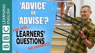 'Advice' and 'advise' - Learners' Questions