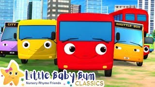 Busy Buses Song | Nursery Rhyme & Kids Song - ABCs and 123s | Little Baby Bum