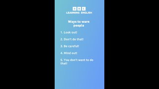 Ways to warn people