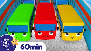 Ten Little Buses | Wheels On The Bus, Vehicle Songs & Nursery Rhymes | ABCs & 123s | Little Baby Bum