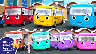 Ten Little Buses -  Winter! | +More Nursery Rhymes and Kids Songs | Little Baby Bum